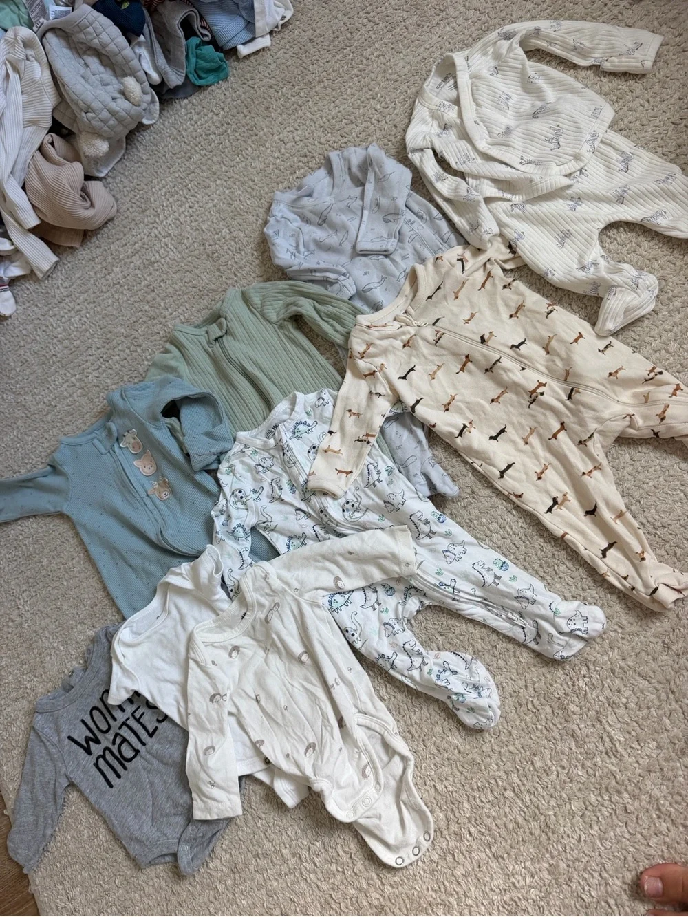 Neutral & Sage Baby Boy Clothing Bundle -Newborm